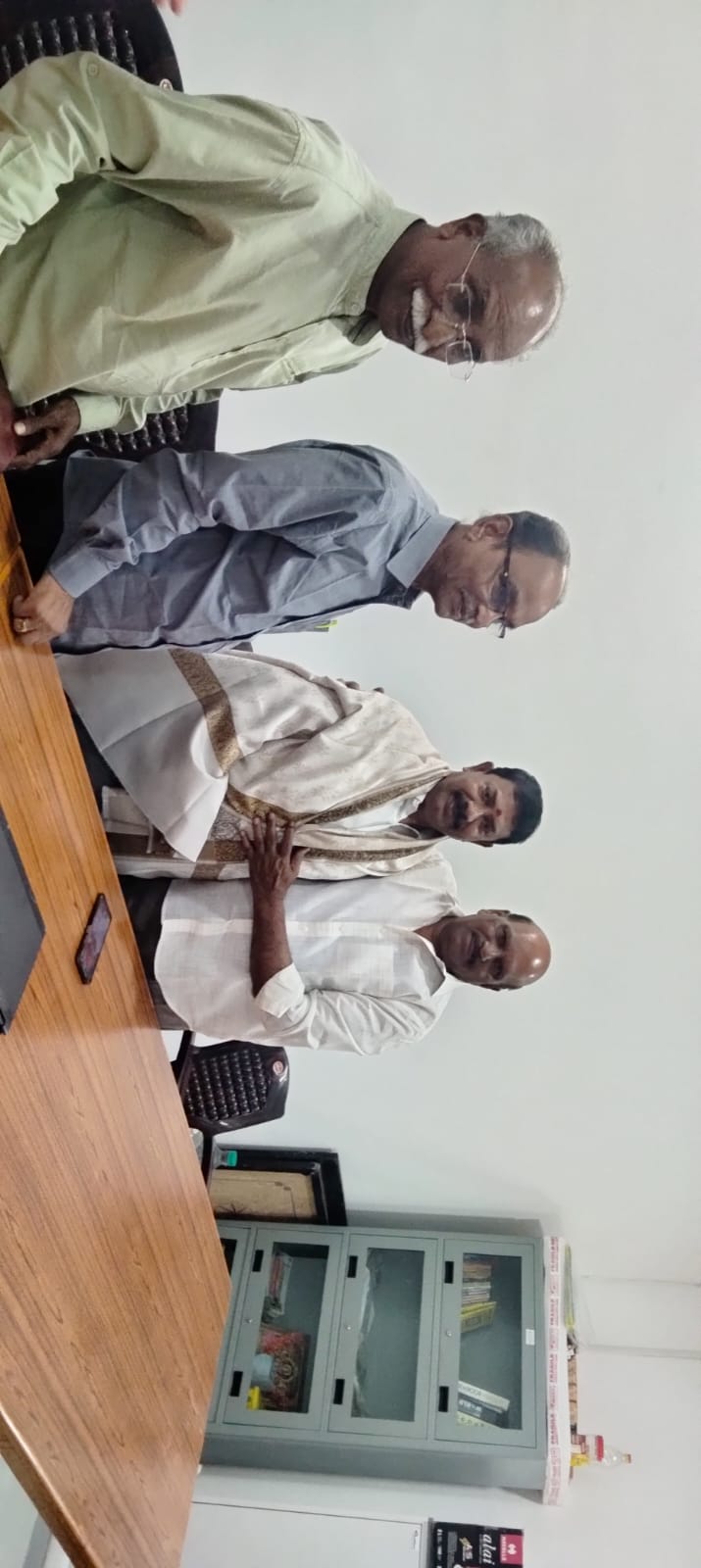 V Narasimha Rao Garu Honouring Srinivas Goud Garu with shawl 
  